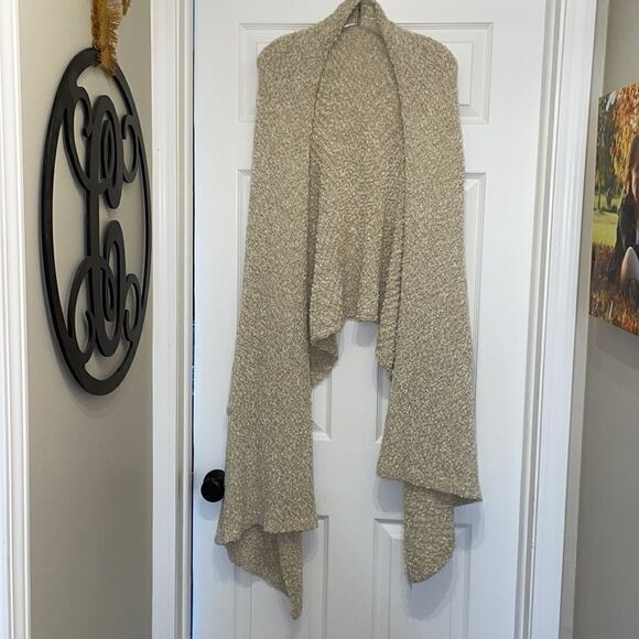 Soft Surroundings Cream Cozy Cloud Wrap Sweater with pockets, One size - Picture 1 of 8